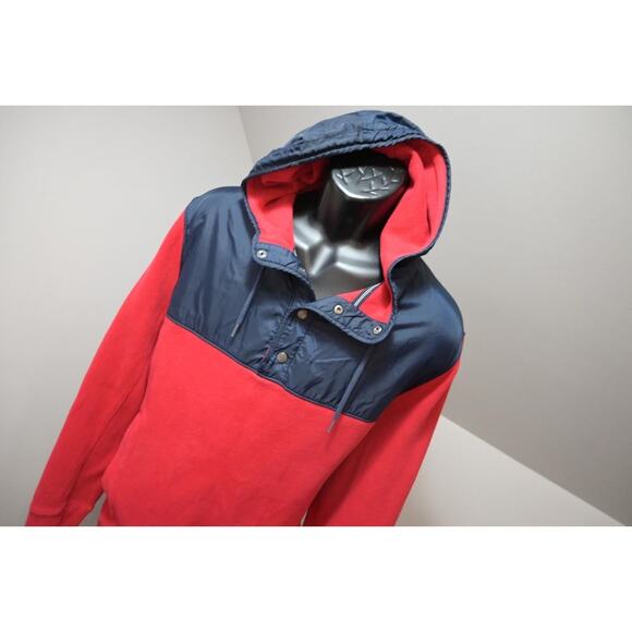 Nautica Hoodie Jacket Snap Neck Sailing Red Long Sleve Size XL - Picture 4 of 11